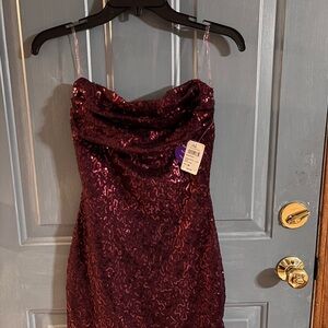 Windsor Burgundy Sequin Mini Dress